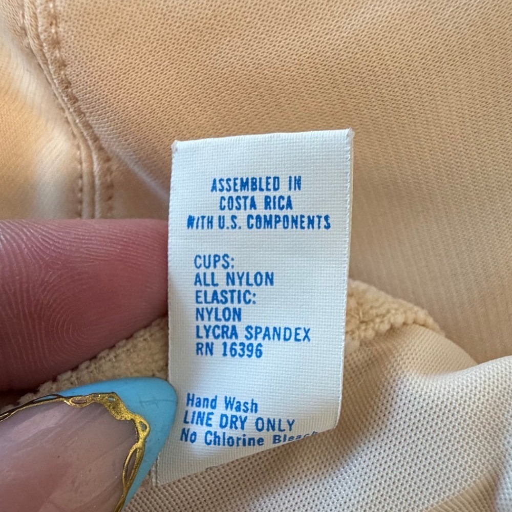 Vintage Warner's The Real McCoy Bra Style 1295 Beige Nude Wire Free 34/35 C - Picture 6 of 6